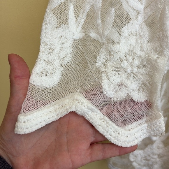 NWT Boutique White Crochet Lace Swimsuit Cover Up Sheer Beach Tunic Dress - Picture 9 of 17